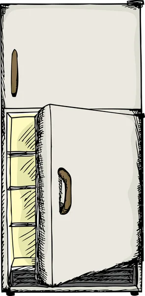 Réfrigérateur à porte ouverte — Image vectorielle