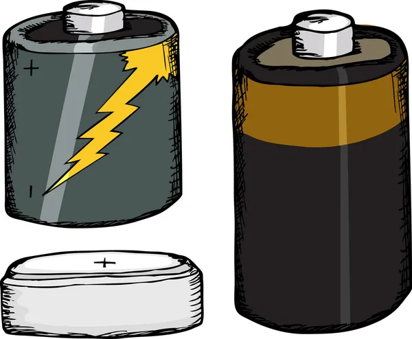 Geassorteerde batterijen — Stockvector