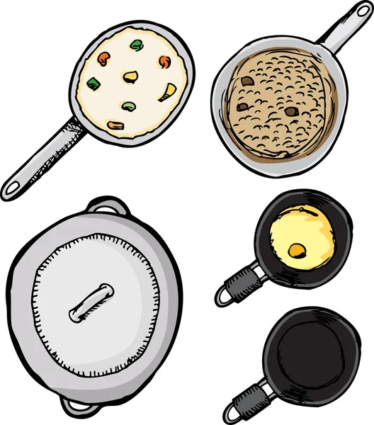 Pots and Pans — Stock Vector