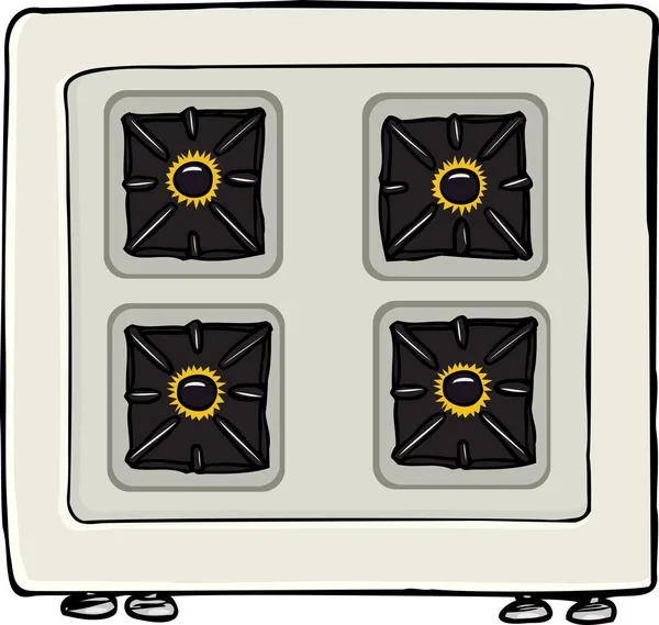 Stove With Flames — Stock Vector