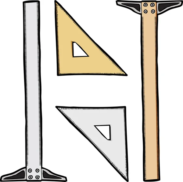 Driehoek en t-square — Stockvector