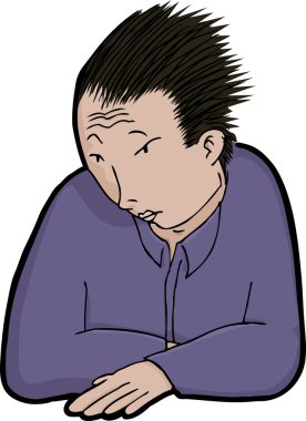 Asian Man in Solitude clipart