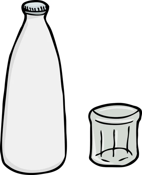 Botella de leche con vidrio — Archivo Imágenes Vectoriales