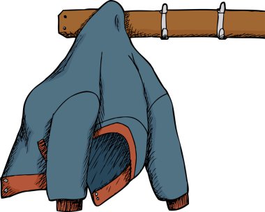 Jacket Hung Up on Rack clipart