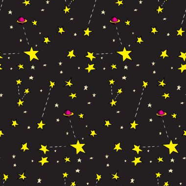 Seamless Stars and Planets clipart