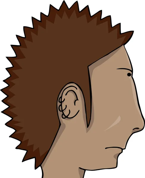 尖耸的头发的男人 — 图库矢量图片