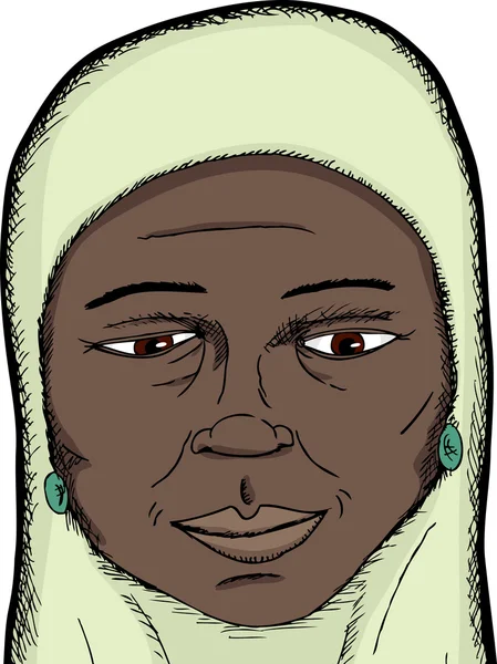 Sorridente donna musulmana — Vettoriale Stock
