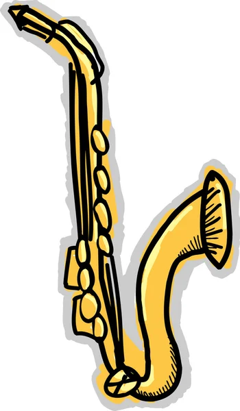 Doodle Saxophone - Stok Vektor