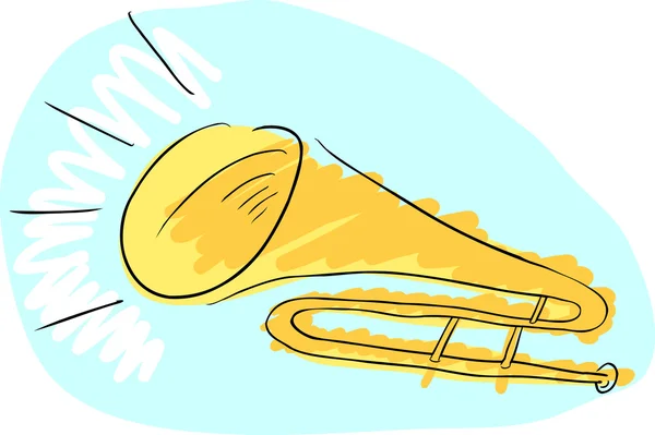 Doodle de trombón — Vector de stock