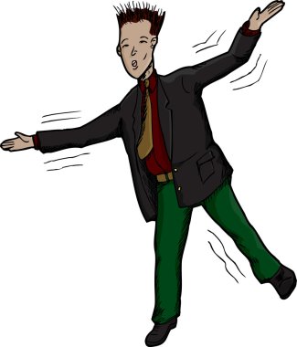 Businessman Losing Balance clipart