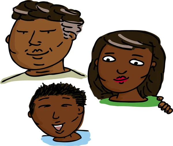 Heureuse famille hispanique — Image vectorielle