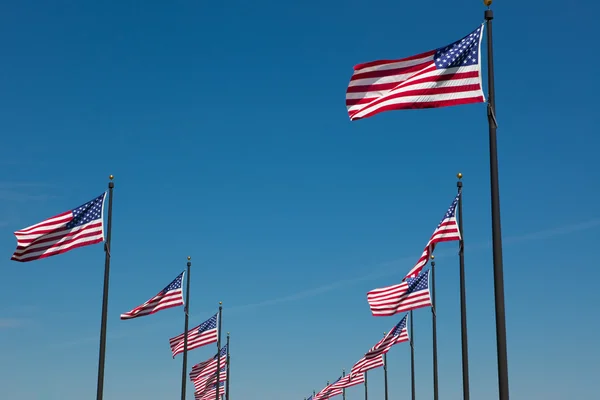 Americké vlajky — Stock fotografie