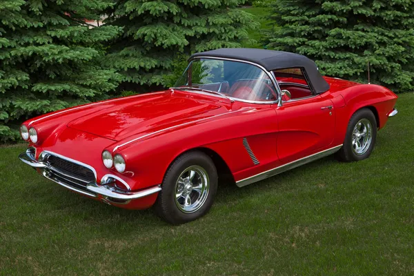 1962 röd Corvette cabriolet — Stockfoto