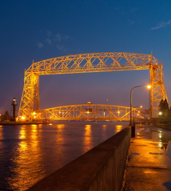 Aerial Lift Bridge at Dusk clipart