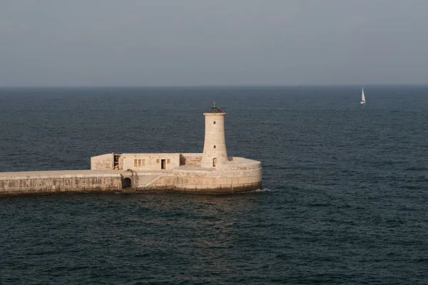 バレッタ、マルタの灯台 ストック写真