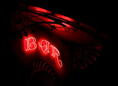 modernist bir seçim çerçevesi içinde neon Bar