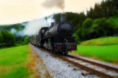 Train in magic atmosphere. clipart