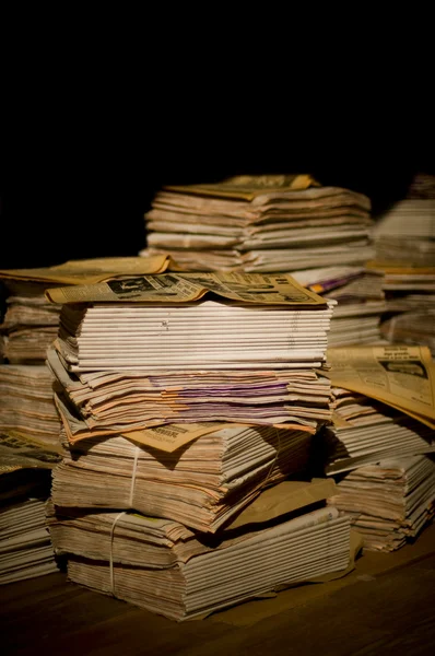 Piles of newspapers — Stock Photo, Image