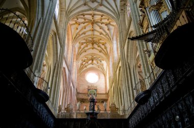 The Choir and Organ in Santa Maria Cathedal of Astorga. Spain clipart