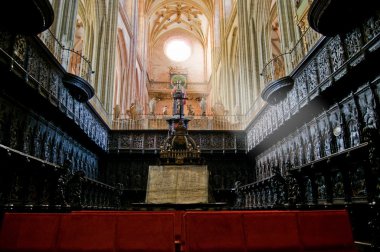 santa maria cathedal astorga, organ ve koro. İspanya