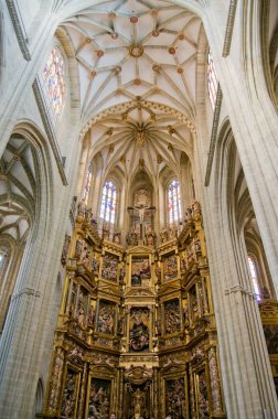 The Choir and Organ in Santa Maria Cathedal of Astorga. Spain clipart