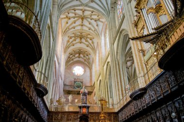 santa maria cathedal astorga, organ ve koro. İspanya