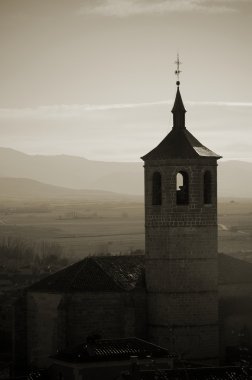 avila, İspanya bir çan kulesi silueti