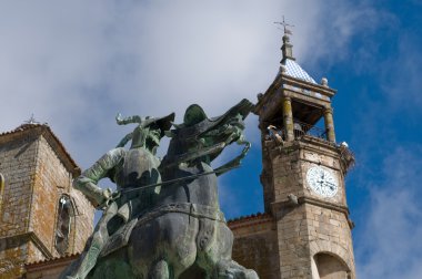 Trujillo belediye Meydanı. Caceres, İspanya.