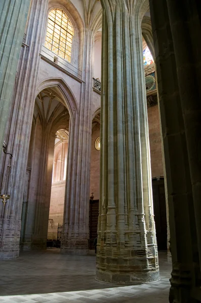 アストルガのサンタマリア大聖堂の主な身廊の柱。スペイン — ストック写真