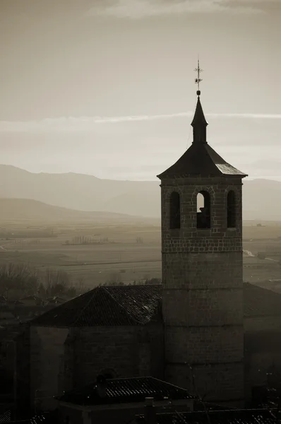 Silhouette di un campanile ad Avila, Spagna — Foto Stock