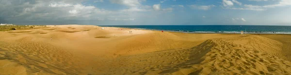 Panoramisch uitzicht maspalomas strand. Las palmas de gran canaria. Spanje — Stockfoto