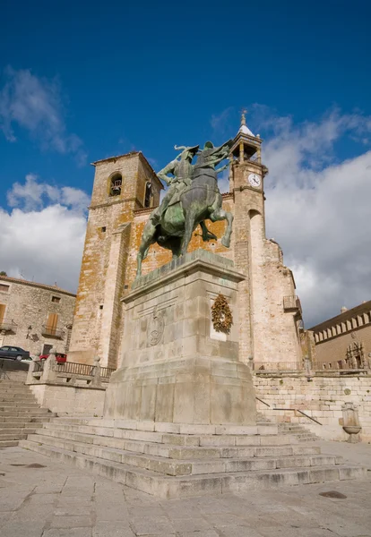 Burmistrz placu w trujillo. Caceres, Hiszpania. — Zdjęcie stockowe