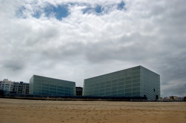 Zurriola beach in San Sebastian, Spain clipart