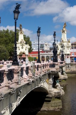 Maria Cristina bridge in San Sebastian. Spain clipart