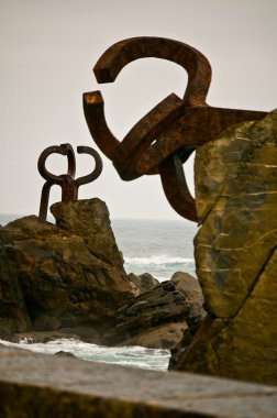Peine del Viento sculpture in San Sebastian, Spain clipart