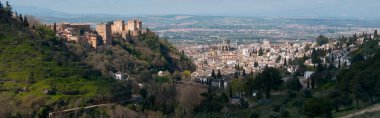 Panoramic of Granada and Alhambra. Granada, Spain clipart