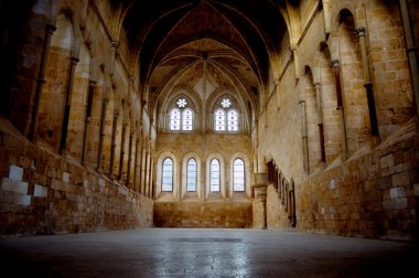 Refectory of monks in Santa Maria de Huerta Cistercian Monastery clipart