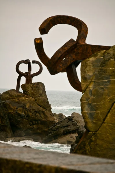 stock image Peine del Viento sculpture in San Sebastian, Spain