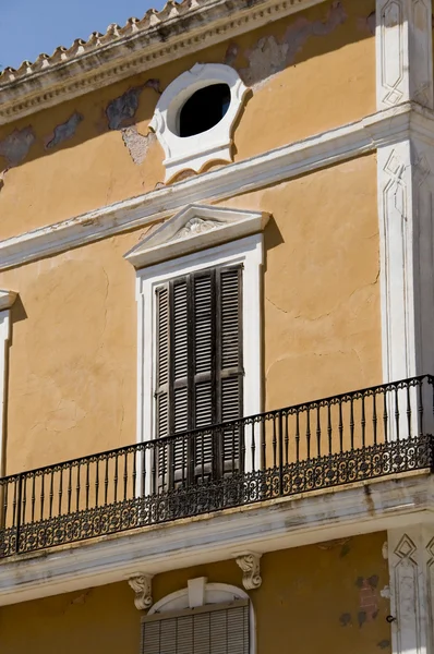 stock image Classic Facade in Colonial Style Building. Ibiza, Spain