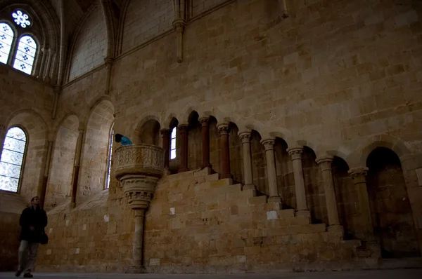 Refeitório de monges em Santa Maria de Huerta Mosteiro Cisterciense, Soria. Sp — Fotografia de Stock