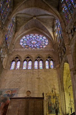 santa Maria yanal sundurma de leon Katedrali Leon. İspanya
