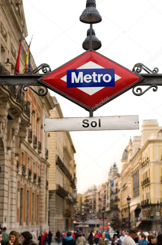 Subway or Metro sing y Puerta del Sol. Madrid, Spain