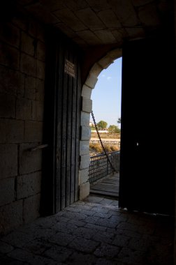 Door of Chinchon Castle in Madrid. Spain clipart