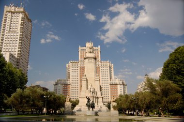 Plaza de España, Madrid, Monument Cervantes. Spain