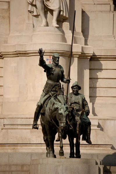 Plaza de España, Madrid, Don Quijote y Sancho Panza — ストック写真