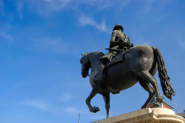 Statua di Felipe III in Piazza Maggiore, Madrid. Spagna — Foto Stock