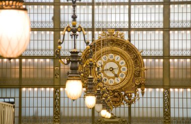Orsay Museum. Clock in the Principal Gallery. Paris clipart