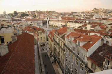 Praça restauradores - rossio lisbon şehrinde. Portekiz