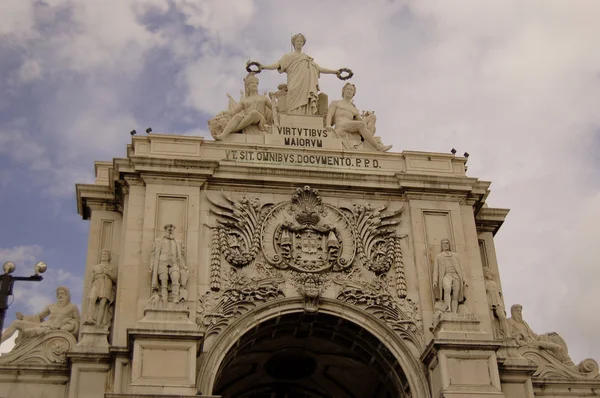 Арка Augusta в Лісабоні. Португалія — стокове фото