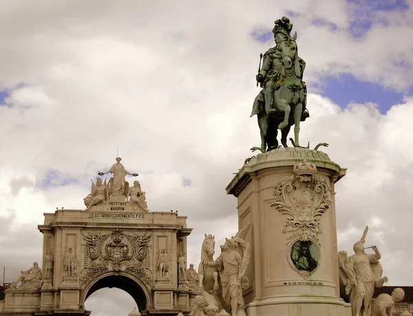 Арка Августы в Лиссабоне. Португалия — стоковое фото